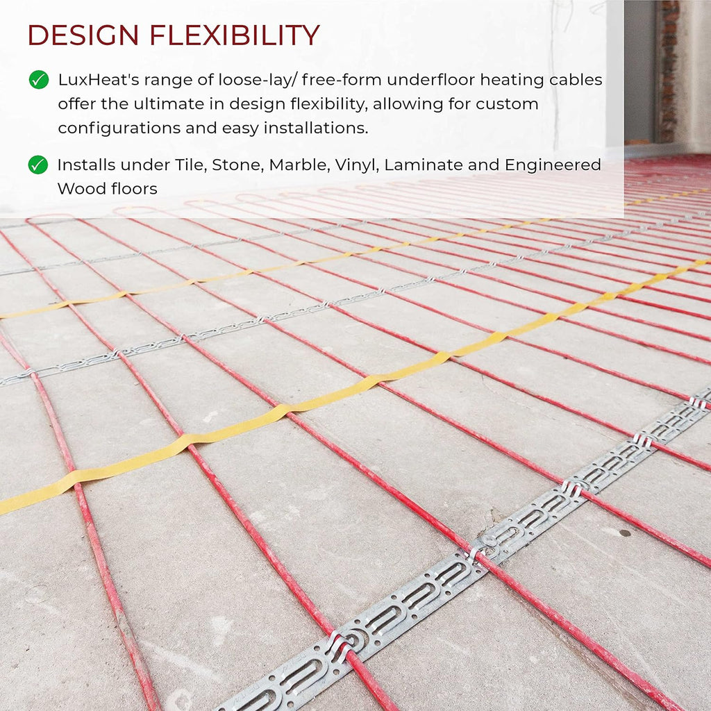 Floor Heating Cable Set 60 Sqft 120v Electric Radiant Floor Heating System with WiFi Programmable Thermostat S6314