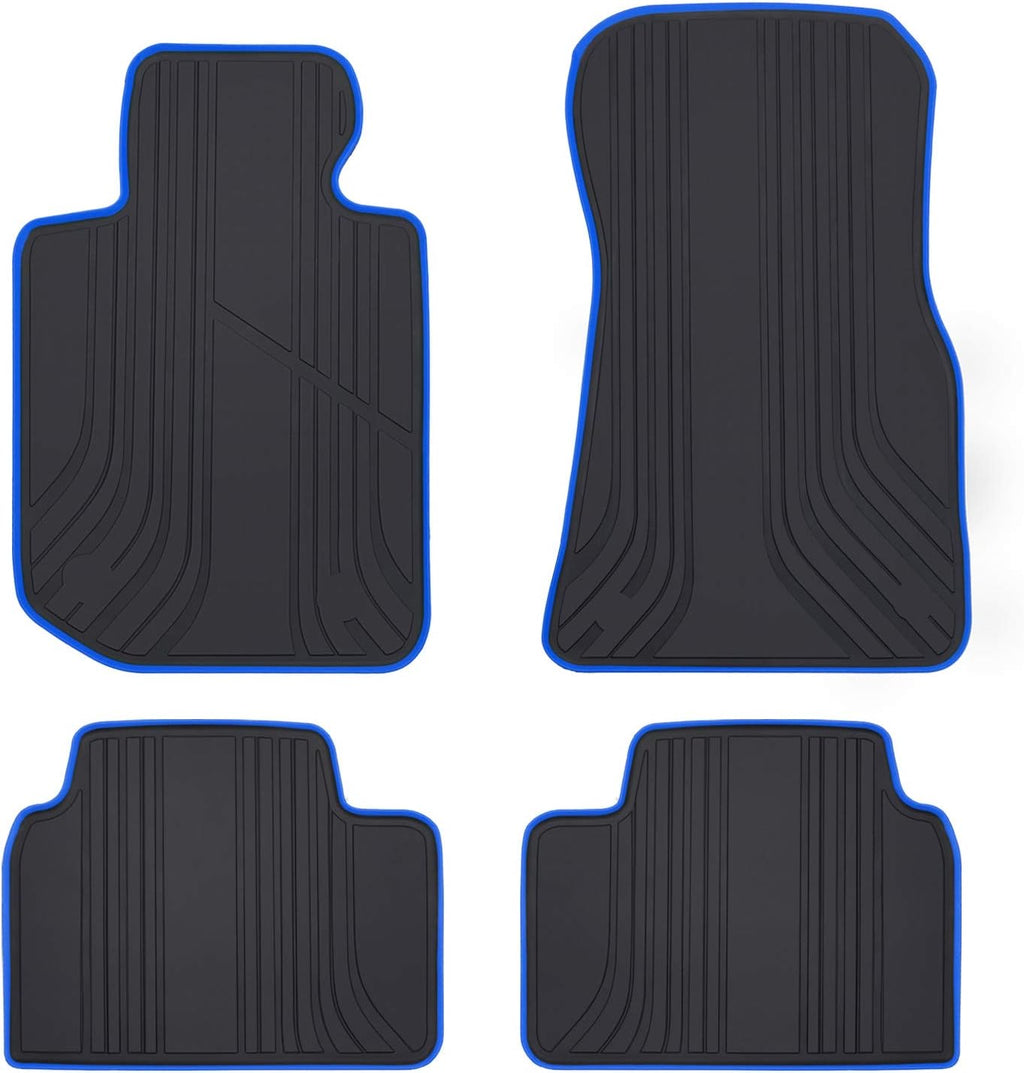 Black and Red Rubber Car Floor Mat Set of 2 E749742