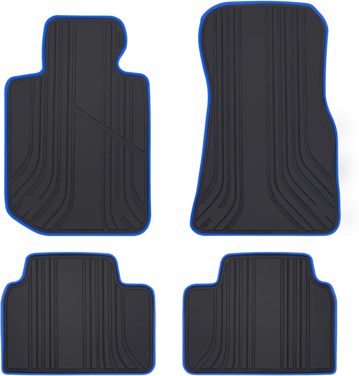 Black and Red Rubber Car Floor Mat Set of 2 E749742