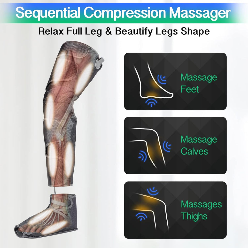 Leg Massager with Air Compression, 2 Heat Levels, 4 Modes 4 Intensities L515