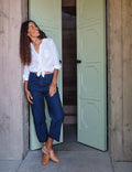 Navy Blue Italian Performance Linen Shirt O650