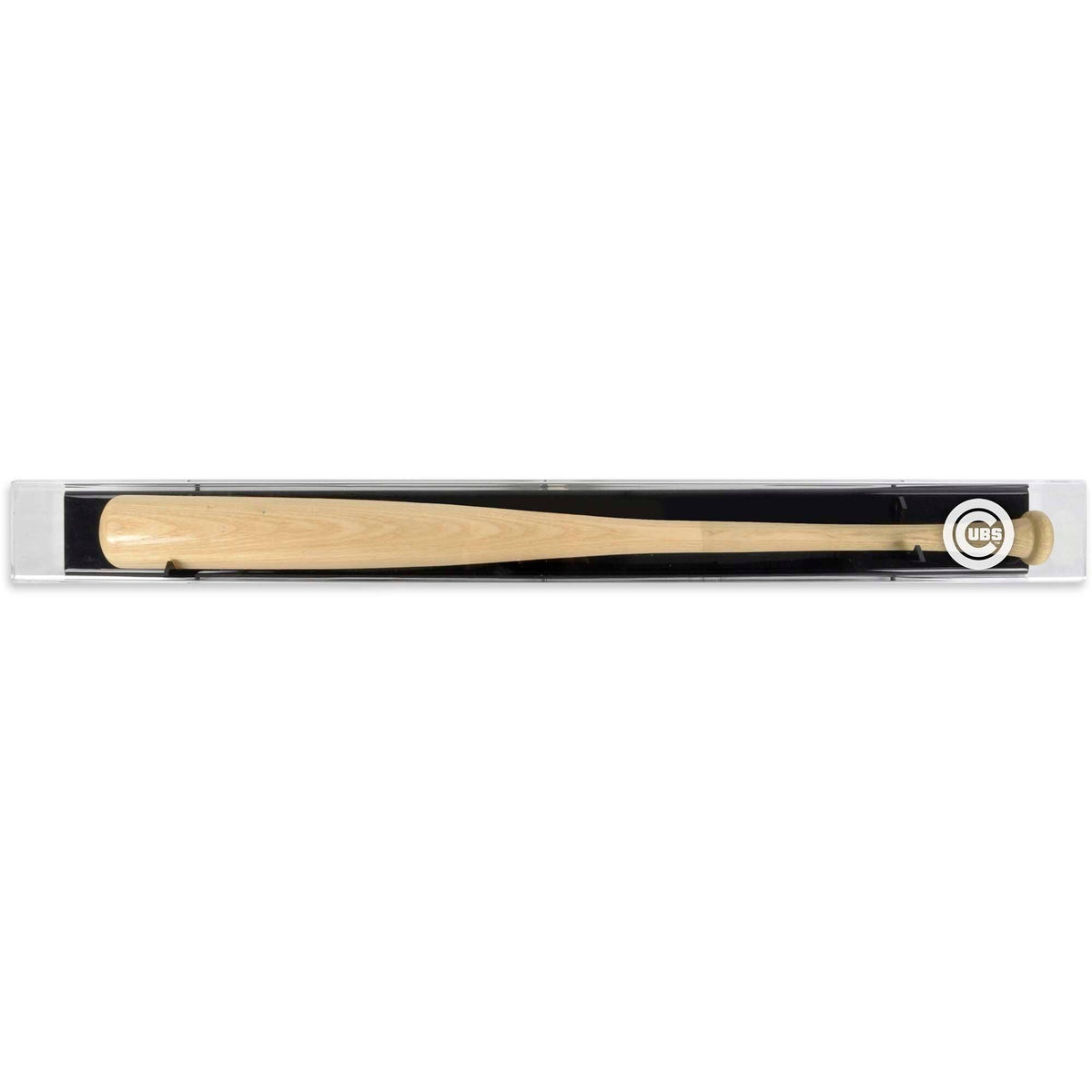 Chicago Cubs Backwards Baseball Bat Logo Display Case O616837