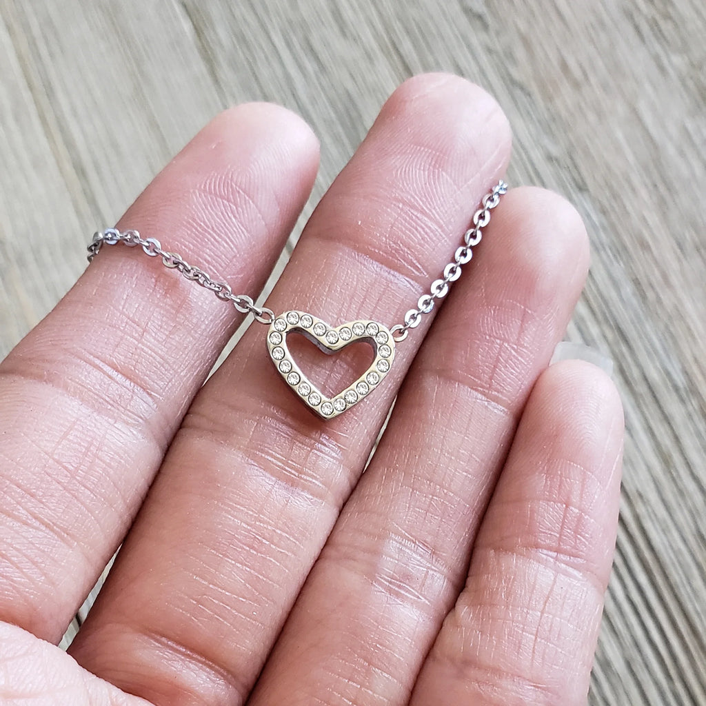 Silver Heart 18" Chain Necklace X713201