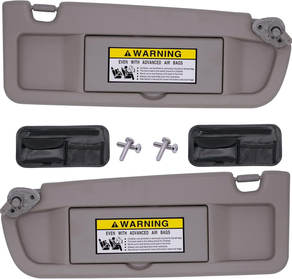 Warm Gray Sun Visor Compatible with Honda Civic 2006-2011 Pack of 2 P790553