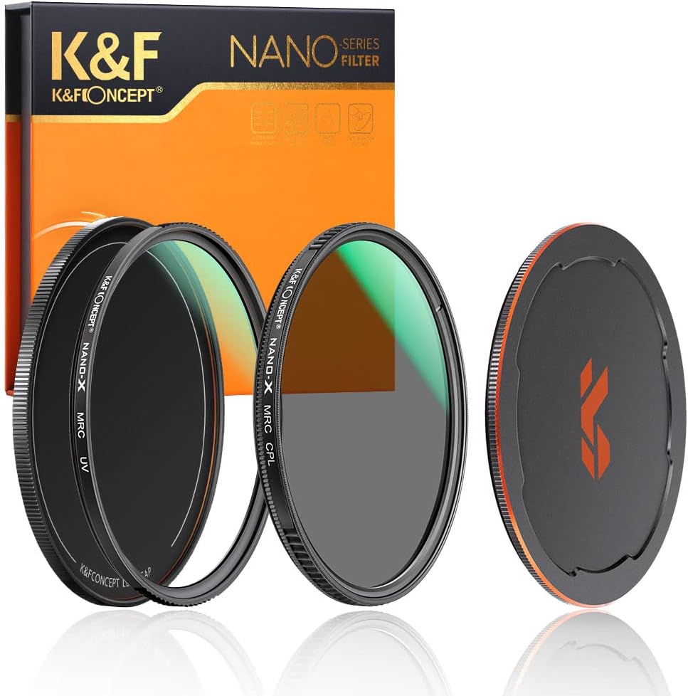 77mm Circular Polarizer & MC UV Filter Kit (2 pcs) with Lens Cap, Multi-Layer Coatings X211978
