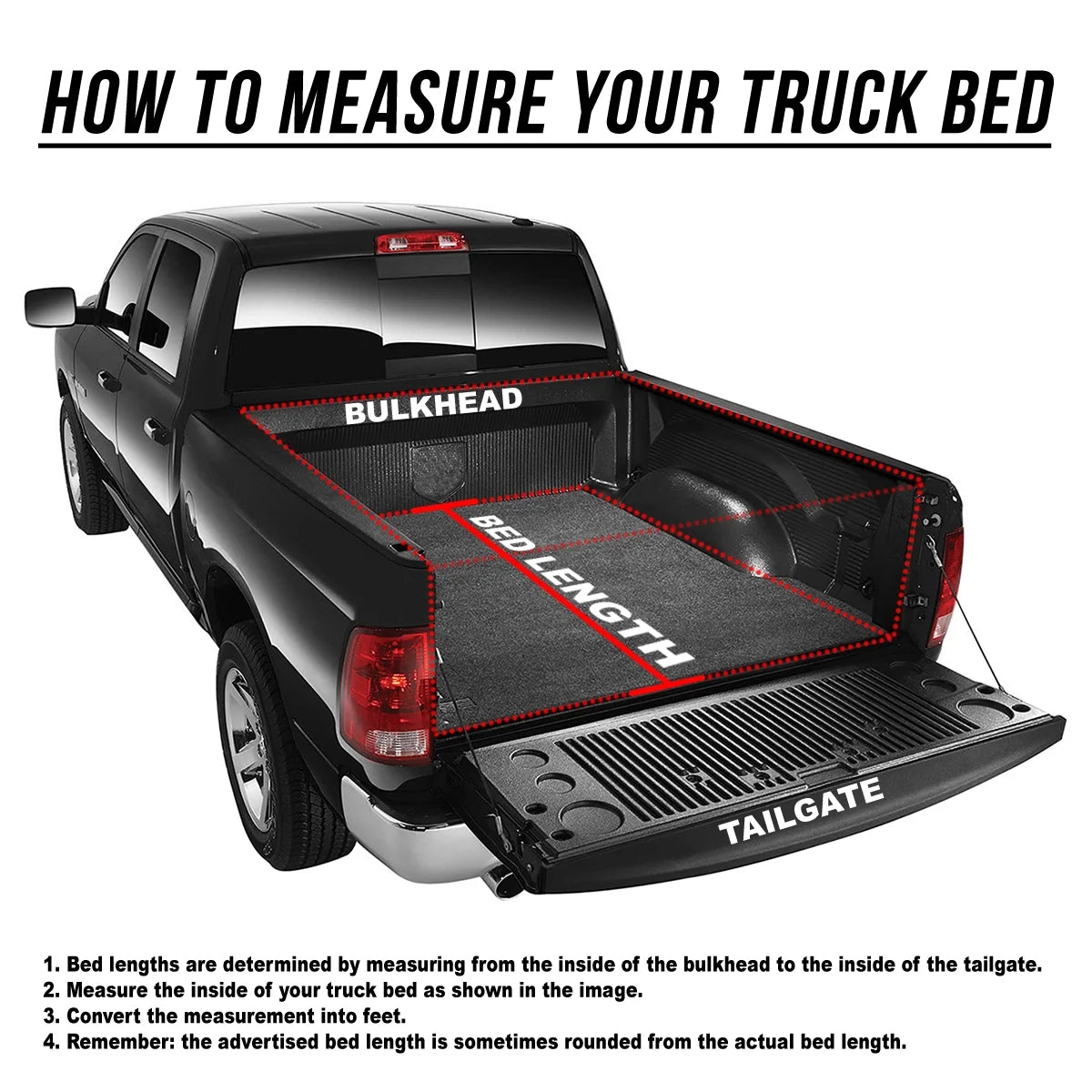 TTC-HARD-082 Solid Hard Top Tri-Fold Tonneau Cover V4610