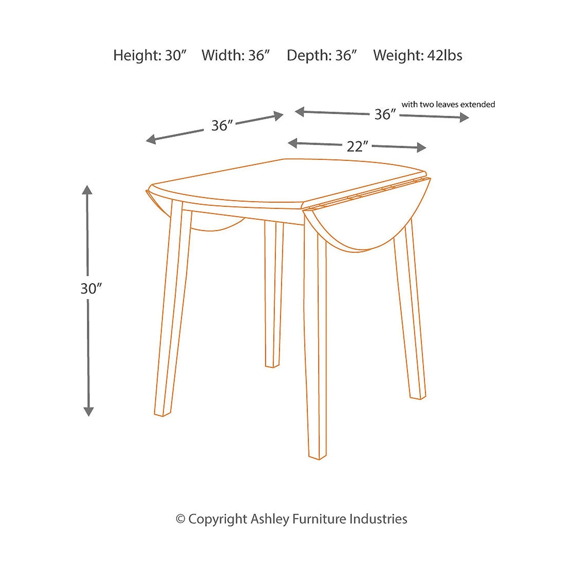 Dark Brown Drop Leaf Dining Table Q1489