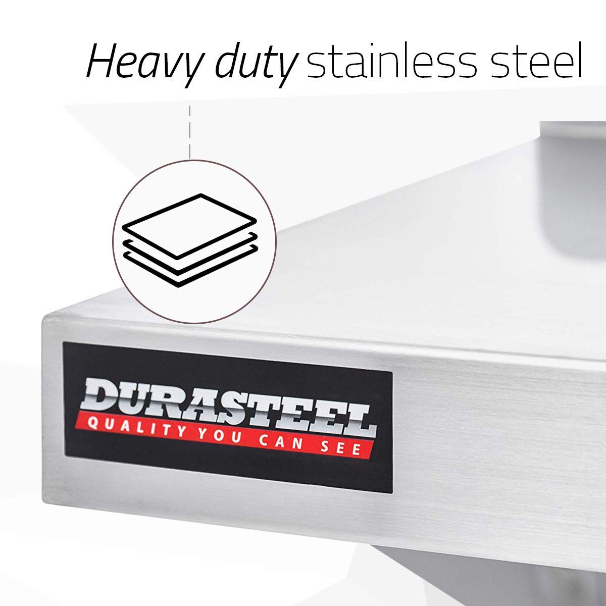 Stainless Steel Wall Mount Shelf 48" Wide x 14" Deep V6350