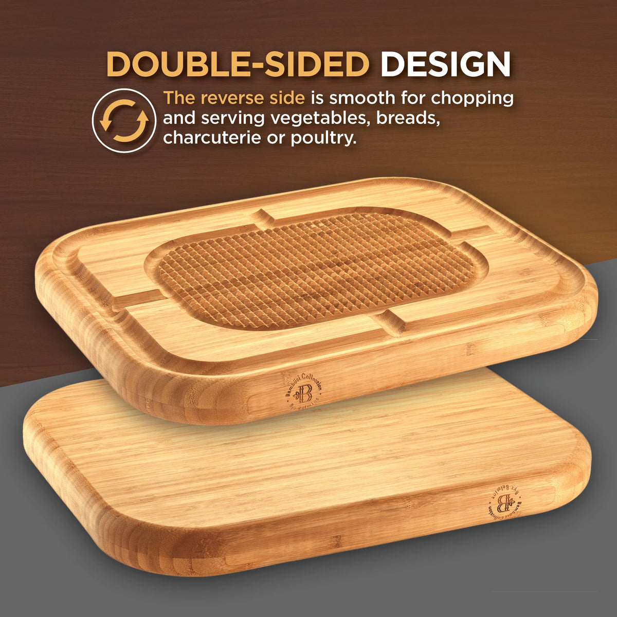Bamboo Extra Large Cutting Board with Deep Juice Groove M6812