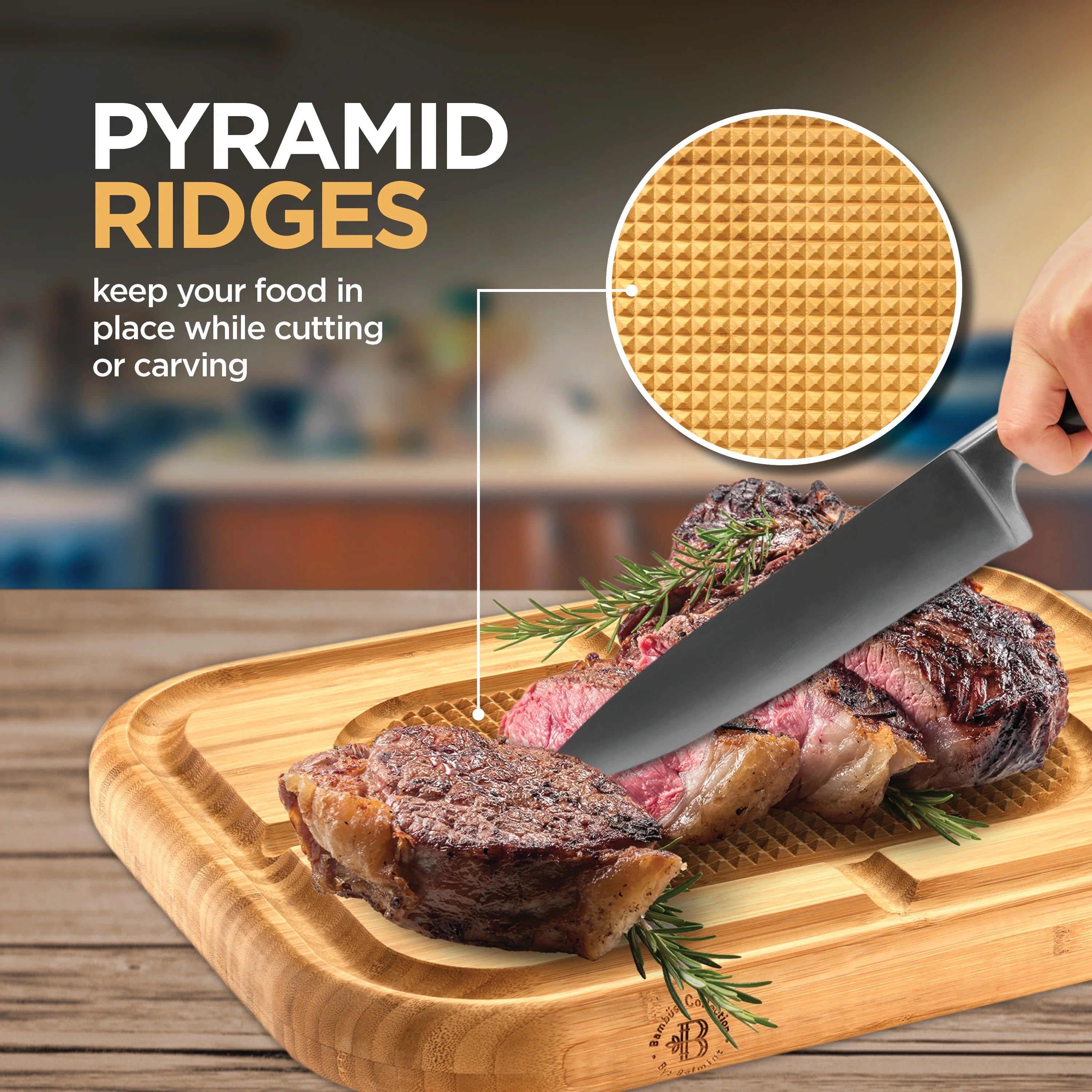 Bamboo Extra Large Cutting Board with Deep Juice Groove M6812