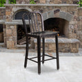 Silver Metal Indoor-Outdoor Counter Height Stool H603