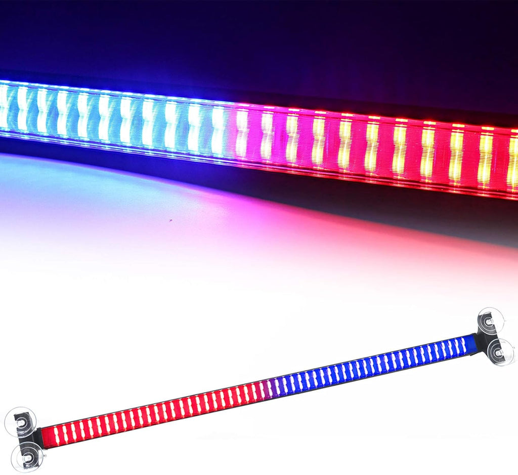 120 LED Red Blue Interior Windshield Strobe Light Bar Pack of 2 B258416