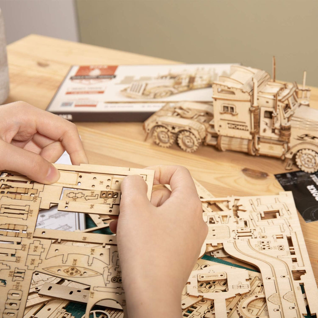 3D Wooden Puzzles Mechanical Models Kits (Heavy Truck) Pack of 2 H101
