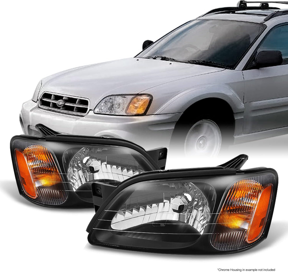 Black Driver Left + Passenger Right Side Headlights Replacement R69415