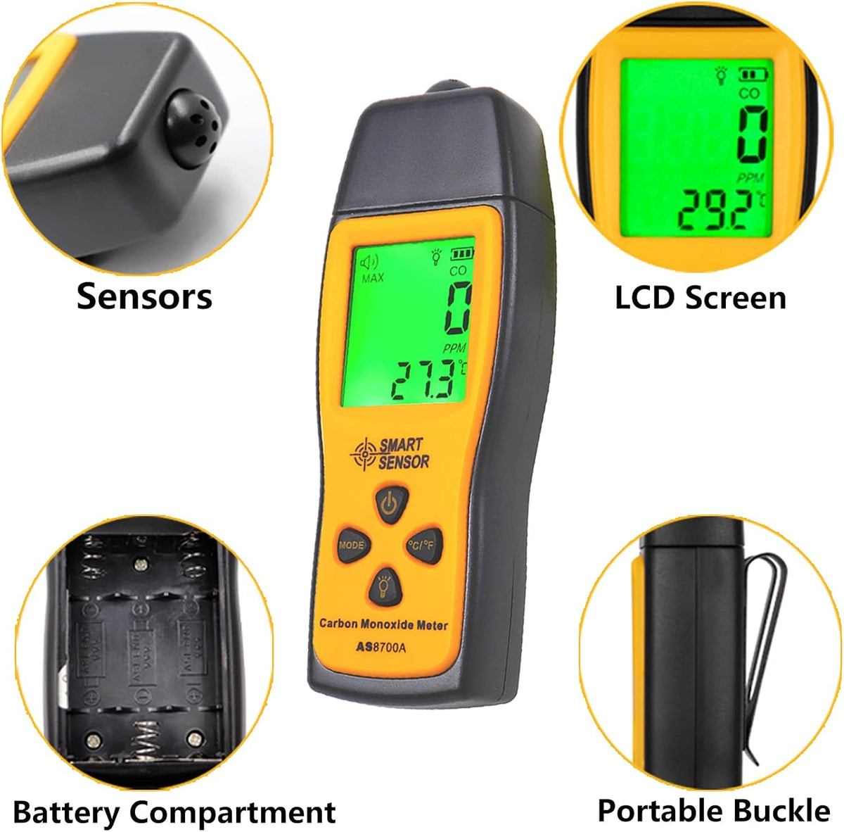 Handheld Carbon Monoxide Meter with LCD Display P5236