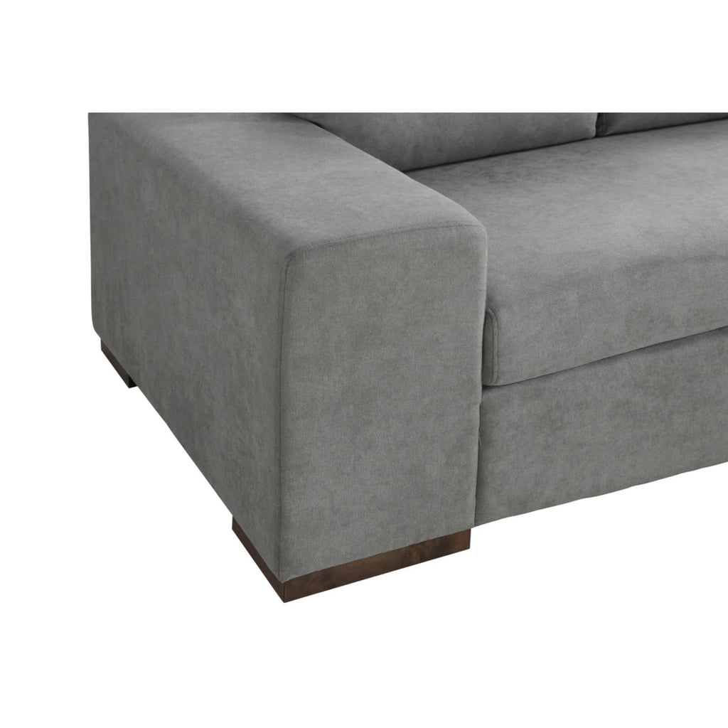 Bianca Gray Fabric Sectional Sofa with Console Table and Right Hand Facing Chaise B47448