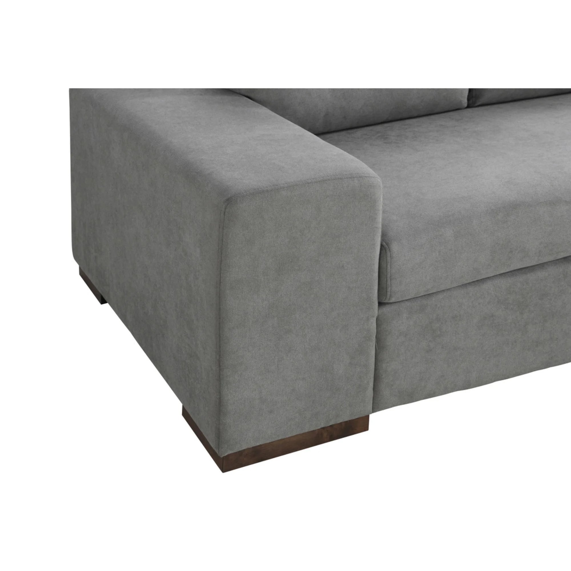 Bianca Gray Fabric Sectional Sofa with Console Table and Right Hand Facing Chaise B47448