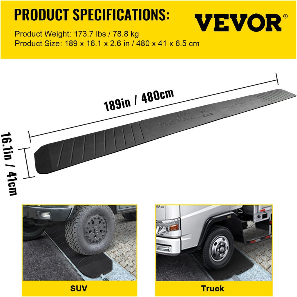 4 Pack Heavy Duty Rubber Curb Ramp Set L273103