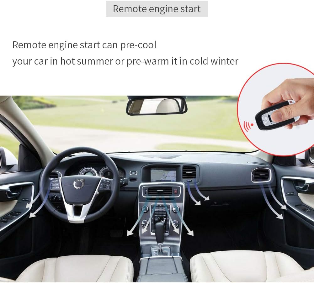 Rolling Code Car Alarm System with Passive Keyless Entry Push Start Stop Button O325556