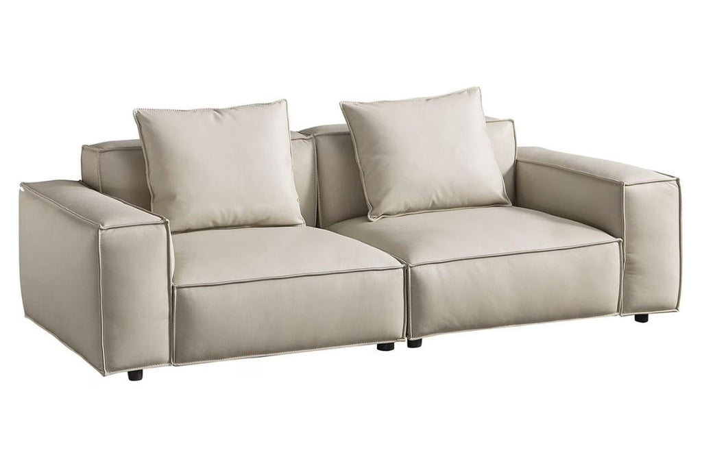 Modern Light Gray Full Leather Sofa B340642