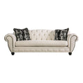 Beige/Black Transitional Fabric Sofa with Pillows A640