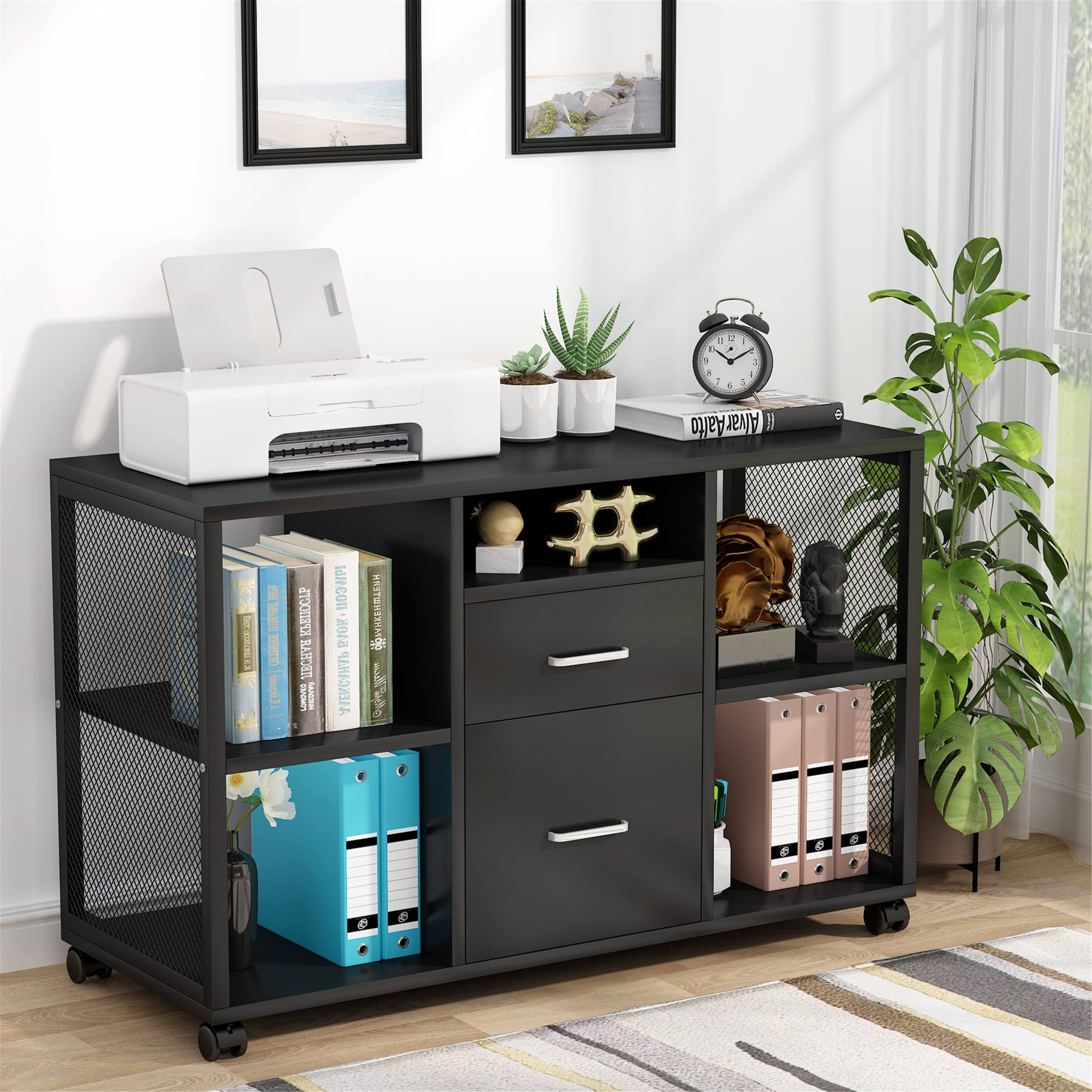 Black 2-Drawer Mobile Filing Cabinet J54558