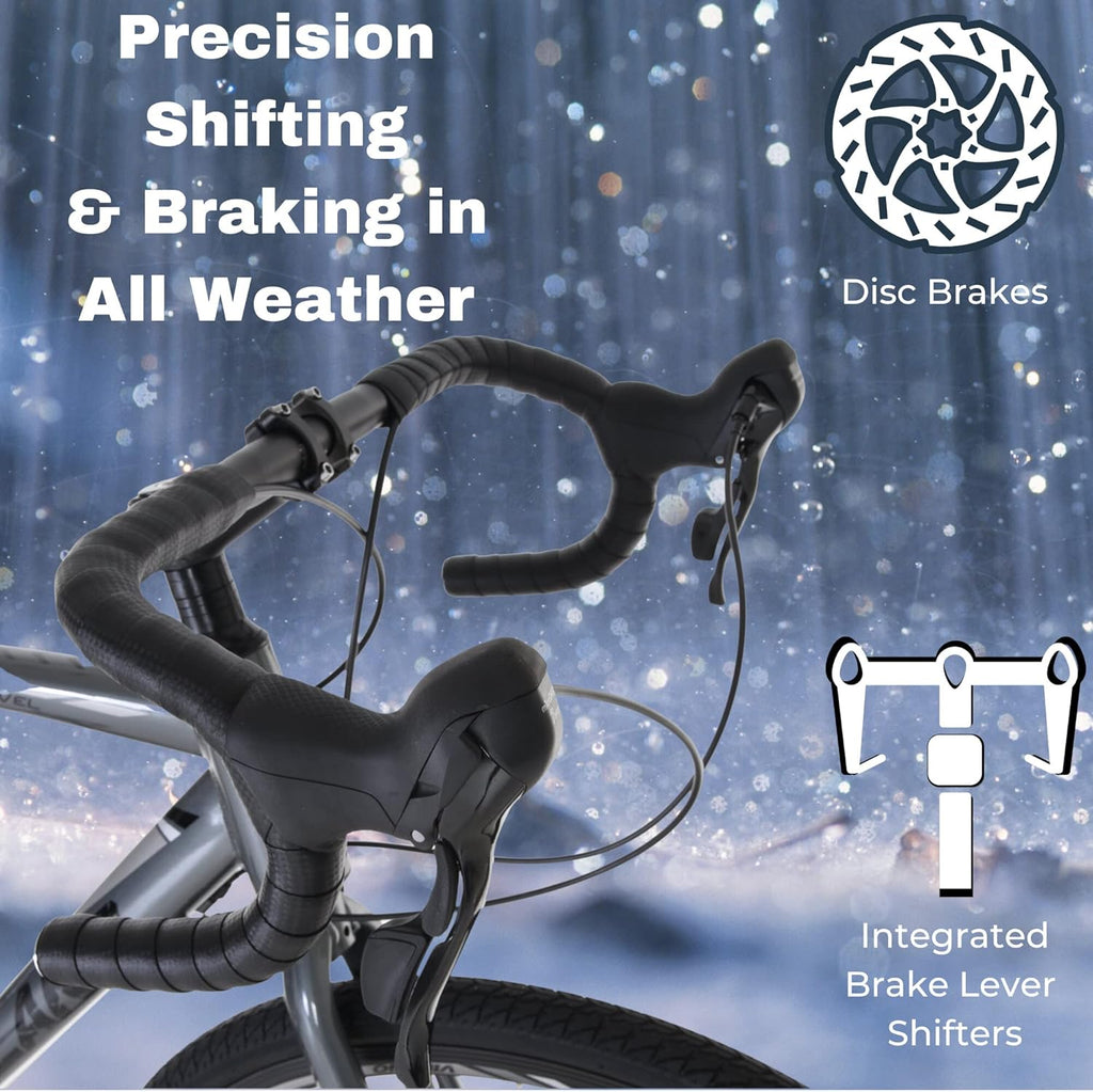 Gravel Bike with Disc Brakes, 14 Speeds, Drop Bars Z998