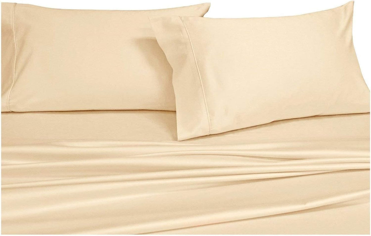 Solid White 4PC California King Cotton Sateen Deep Pocket Bed Sheet Set A613783