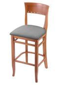 25x22 Bar Stool with Medium Finish and Canter Folkstone Grey S O5062
