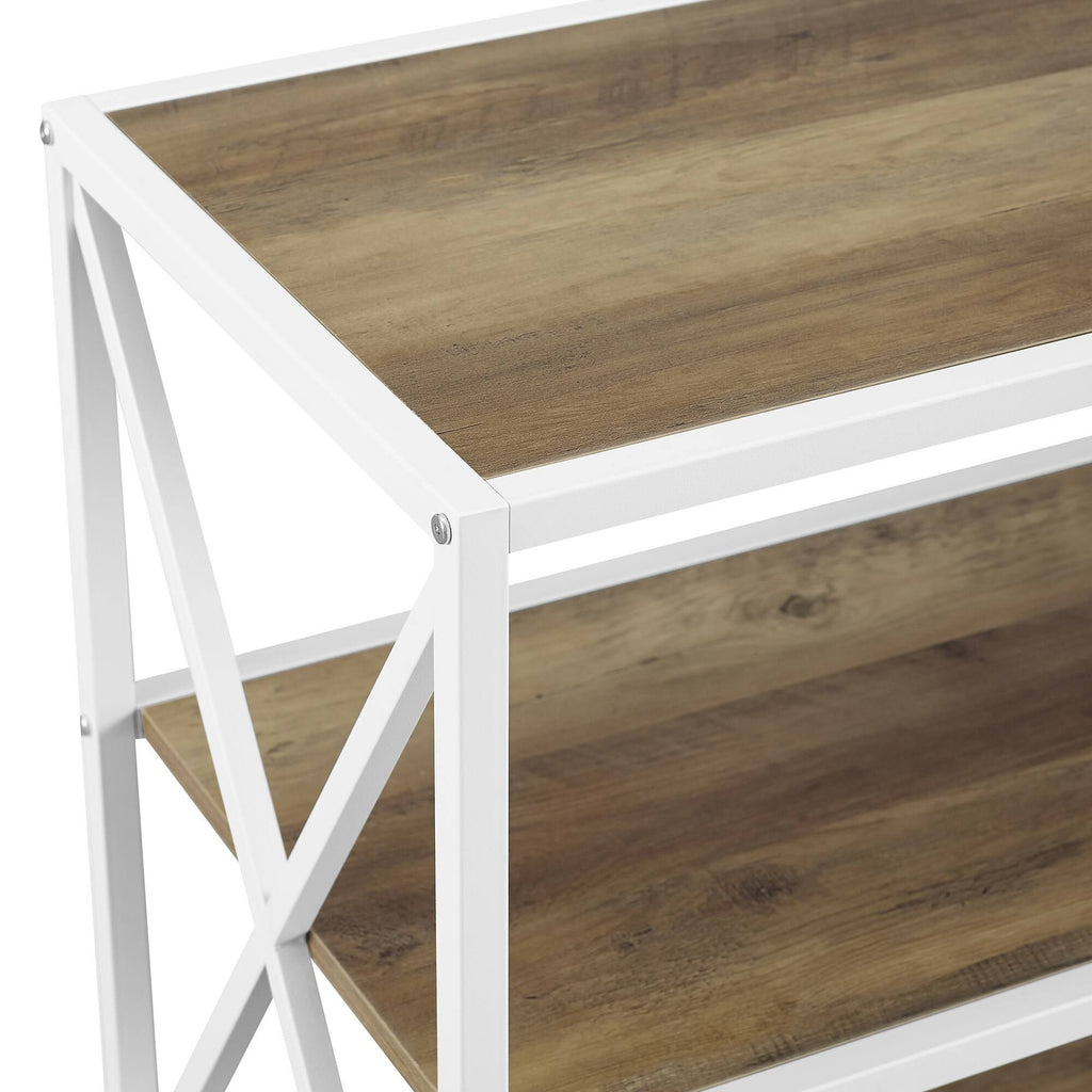X-Frame 60x22 Wide 2 Shelf Laminate Shelving Unit Slate Gray / Black Y694