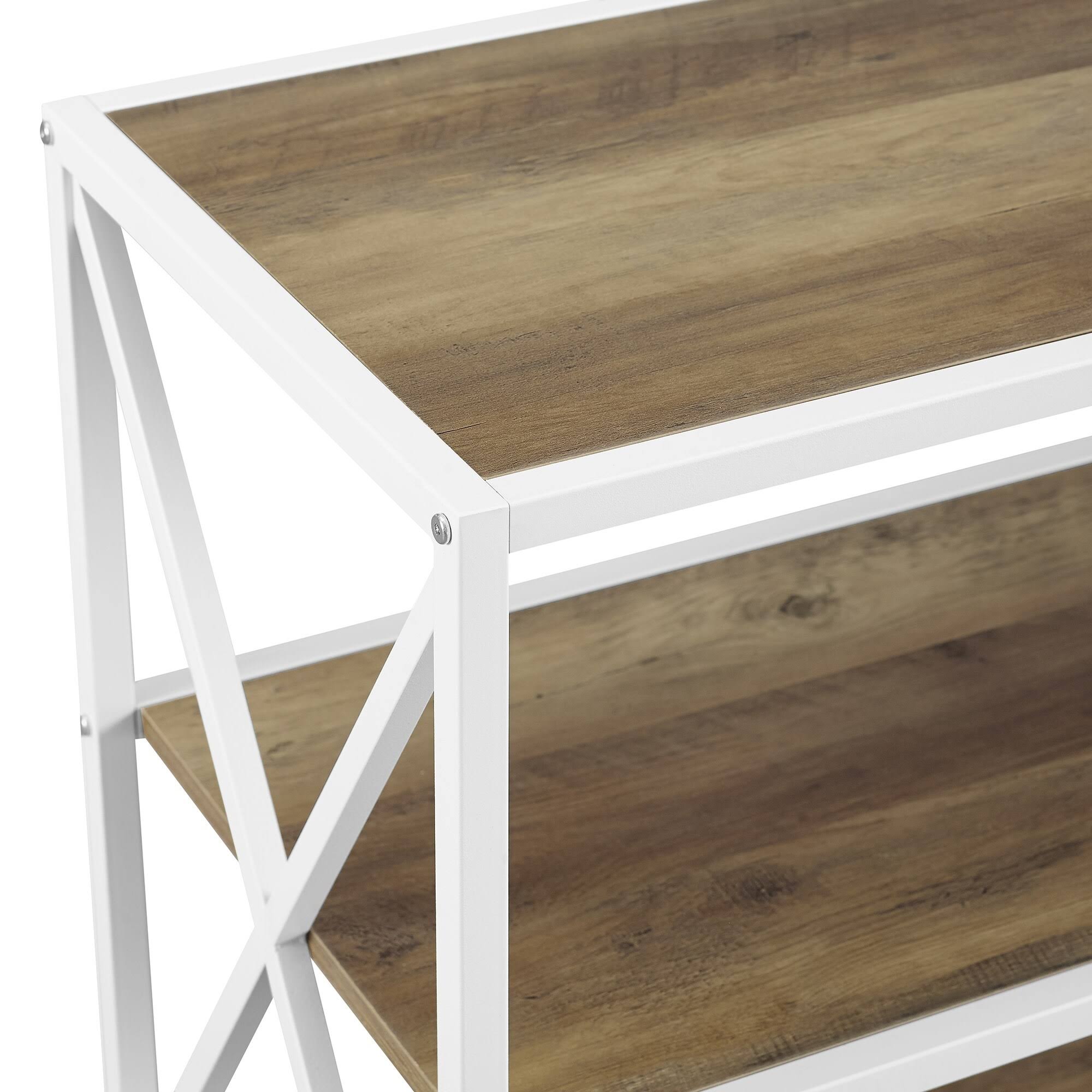 X-Frame 60x22 Wide 2 Shelf Laminate Shelving Unit Slate Gray / Black Y694