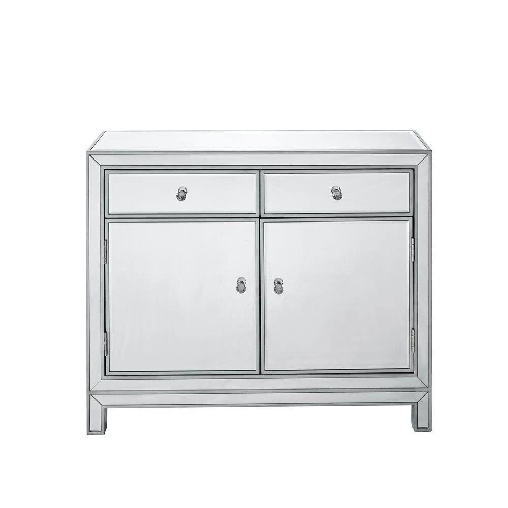 Antique Silver 2-Drawer 2-Door Storage Cabinet I1619