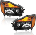 Headlight Assembly Black Housing with Amber Reflector Y15512