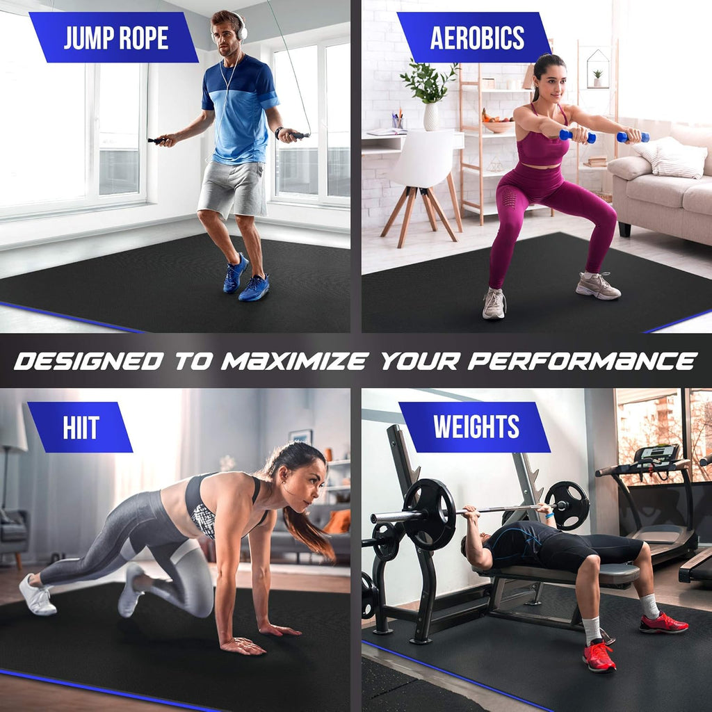 Large Exercise Mat 6’ x 4’ x 8.5mm Extra Thick Non-Slip Workout Mat H318