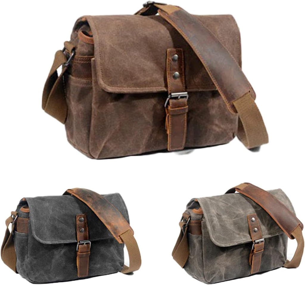 Vintage Canvas DSLR Camera Bag Shoulder Sling Case W354
