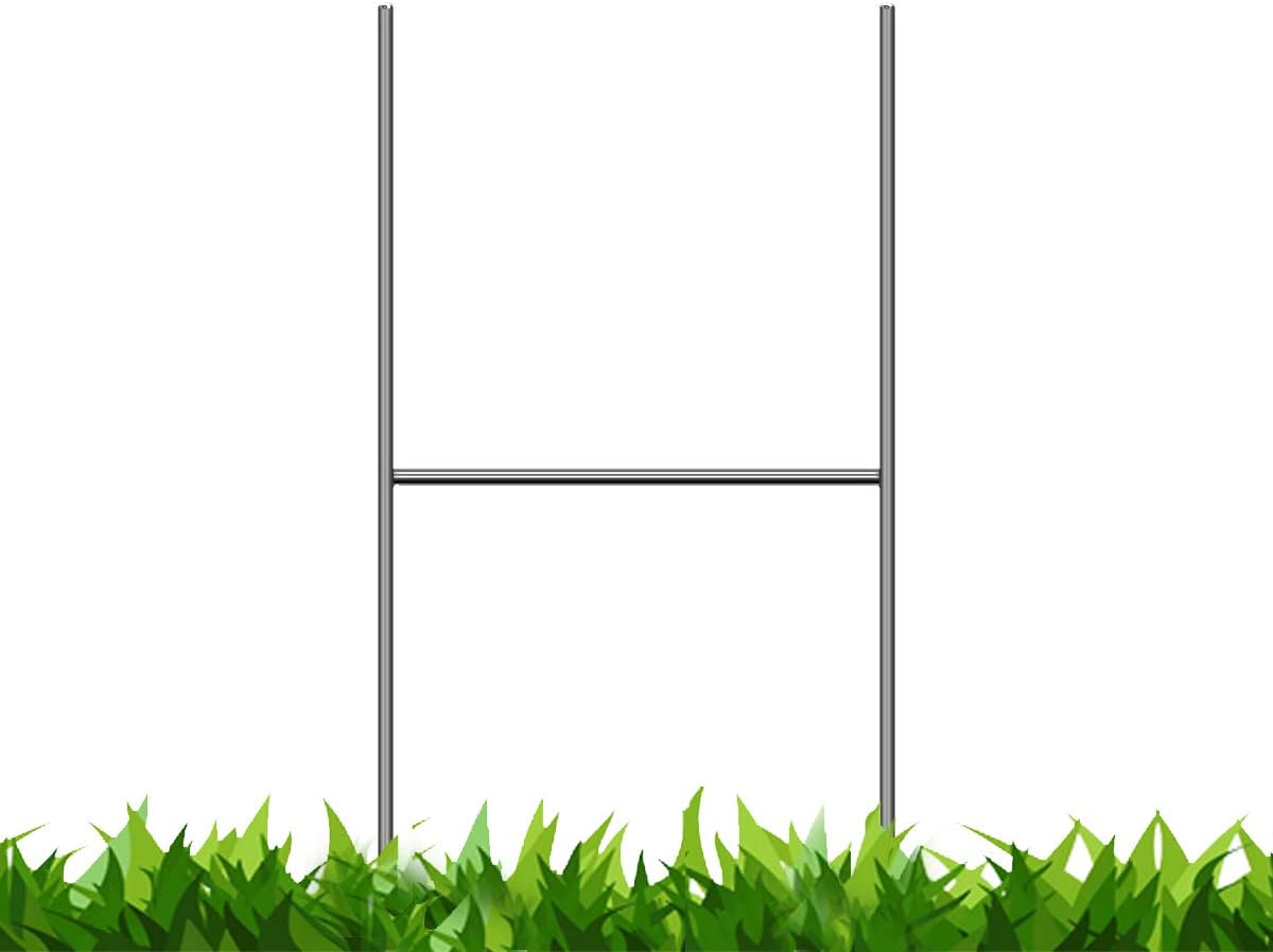 100 Pack 18 x 24" Two-Colors One Sided Yard Signs with 15" Tall Heavy Duty H-Stakes B19574