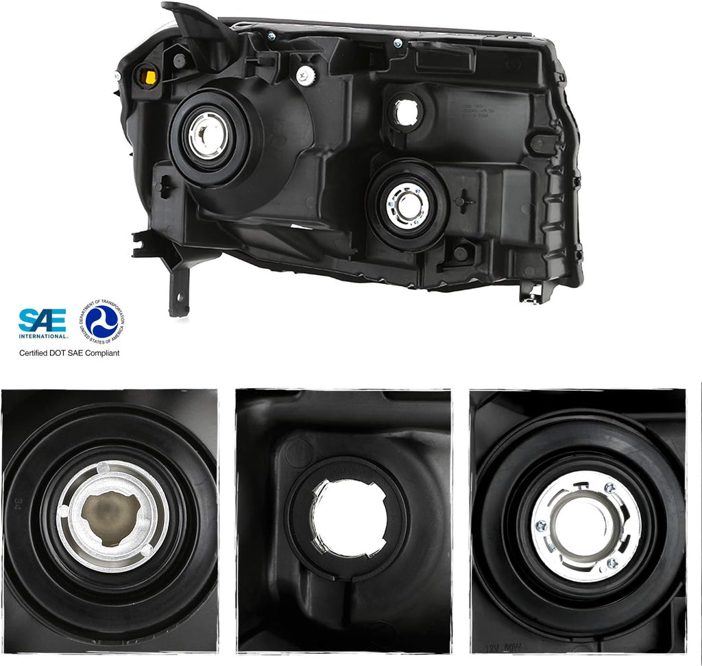 Black Halogen Headlights Pair for Honda Pilot S3688