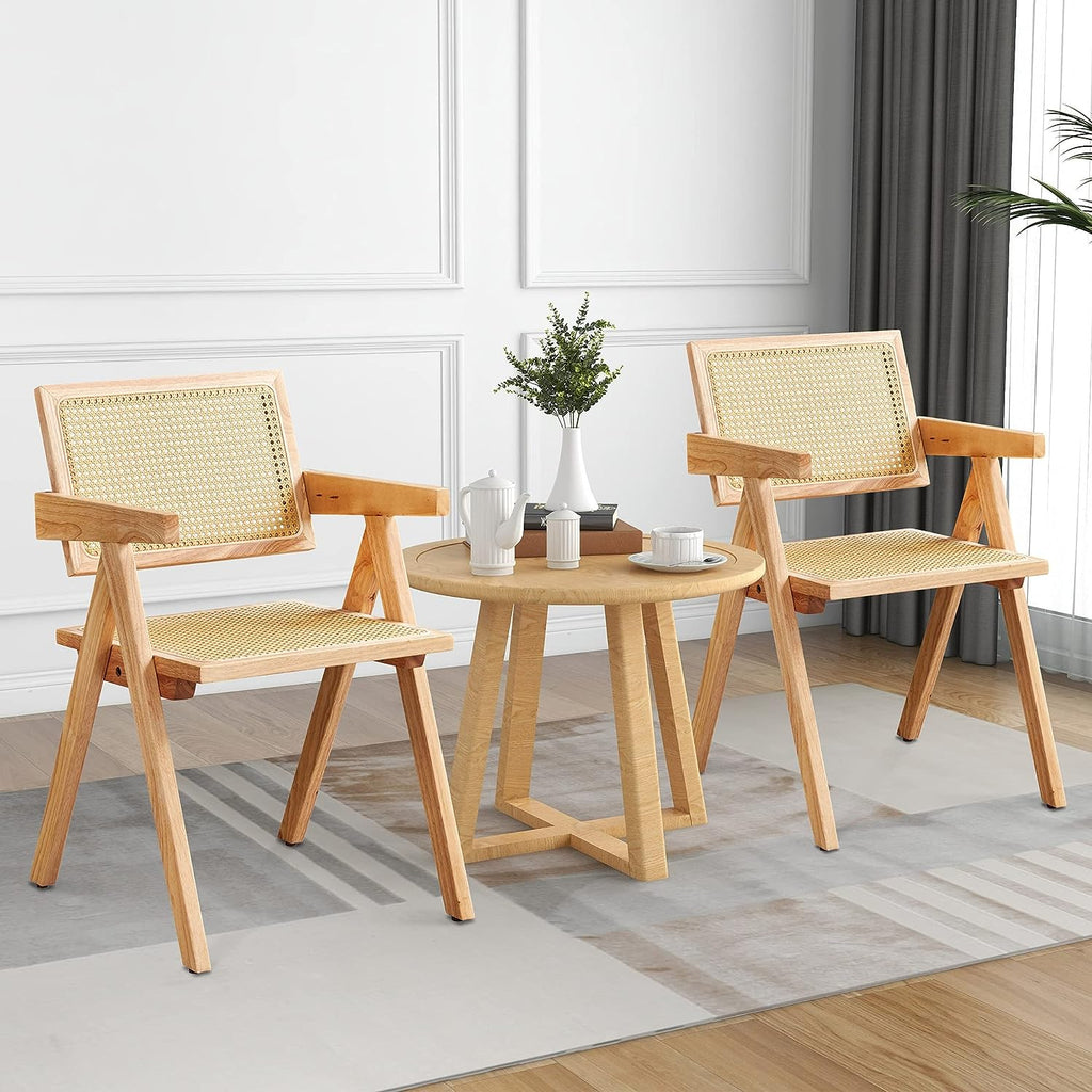 Rattan Cane Dining Chair with Wood Base H779326