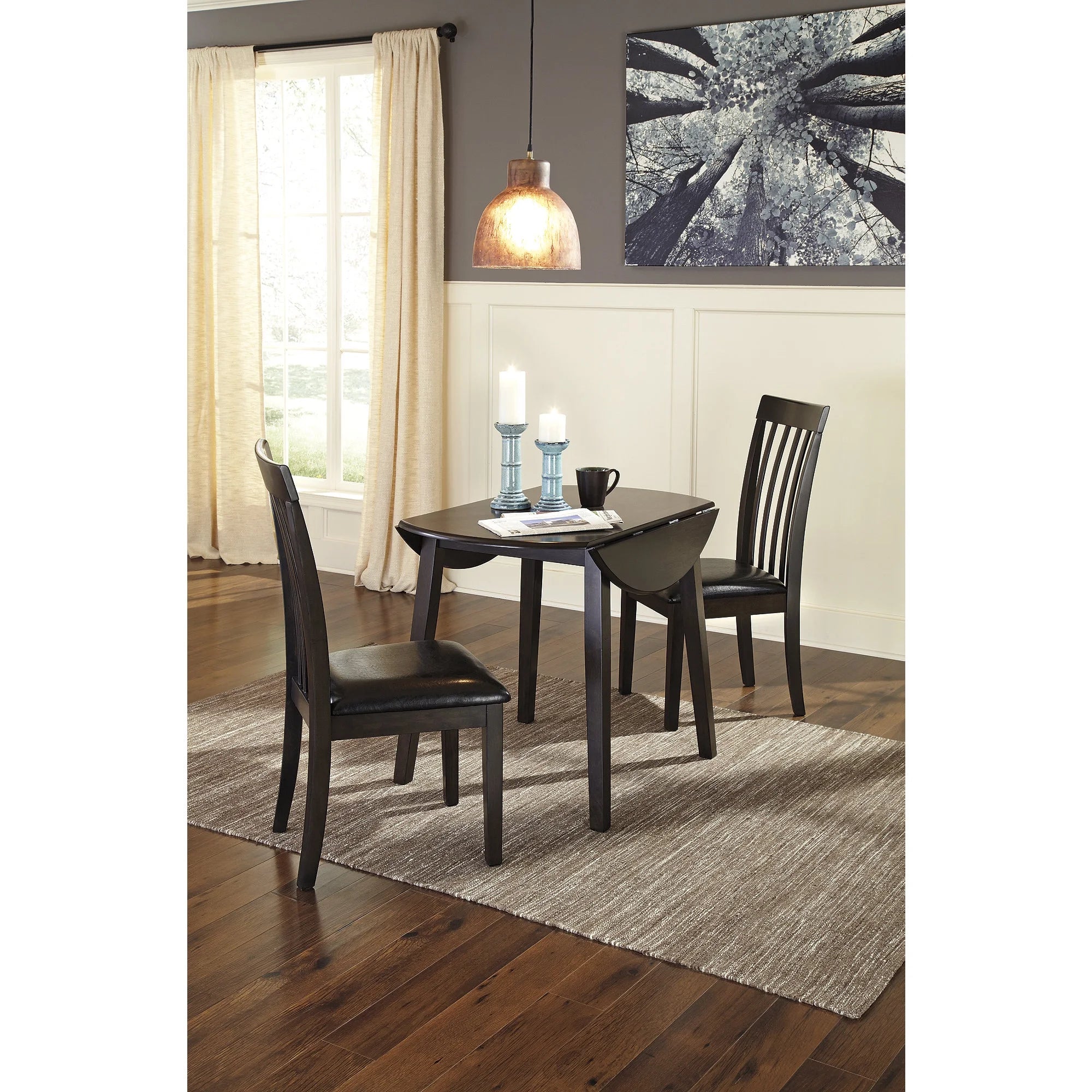 Dark Brown Drop Leaf Dining Table Q1489