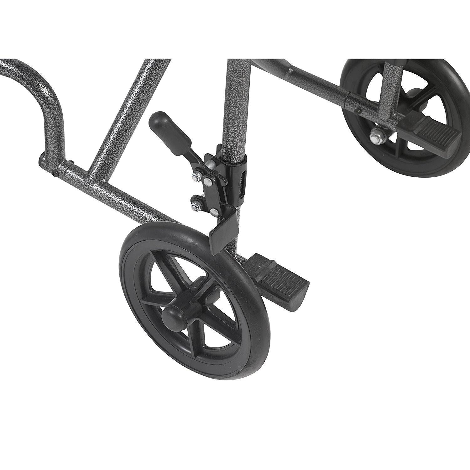 Lightweight Steel Transport Wheelchair with Detachable Desk Arms X409525