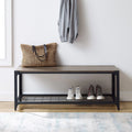 Angle Iron Entry Bench - Grey Wash U9376