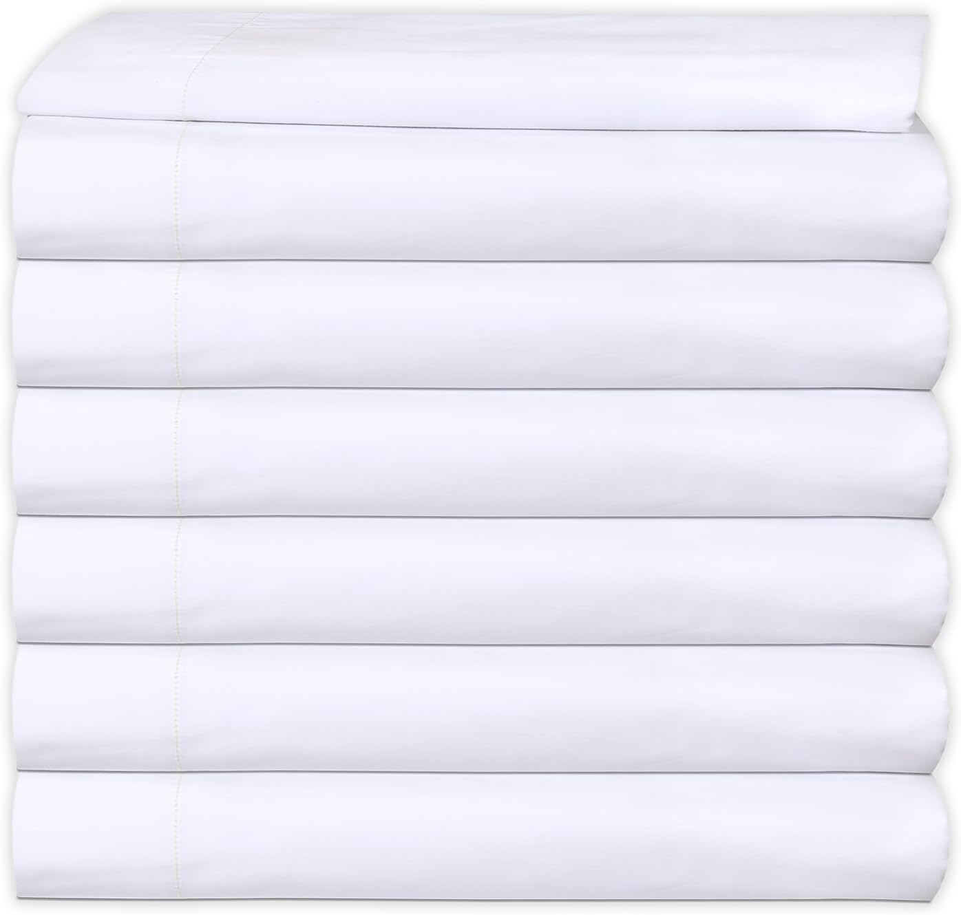 24 Queen Flat Sheets Bright White Percale Hotel Linen F87863