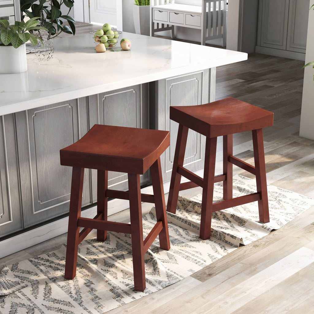 Saddle Stool (Set of 2) - Antique Grey K6260