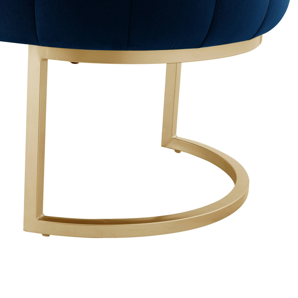 Navy/Gold Velvet Bench C4196