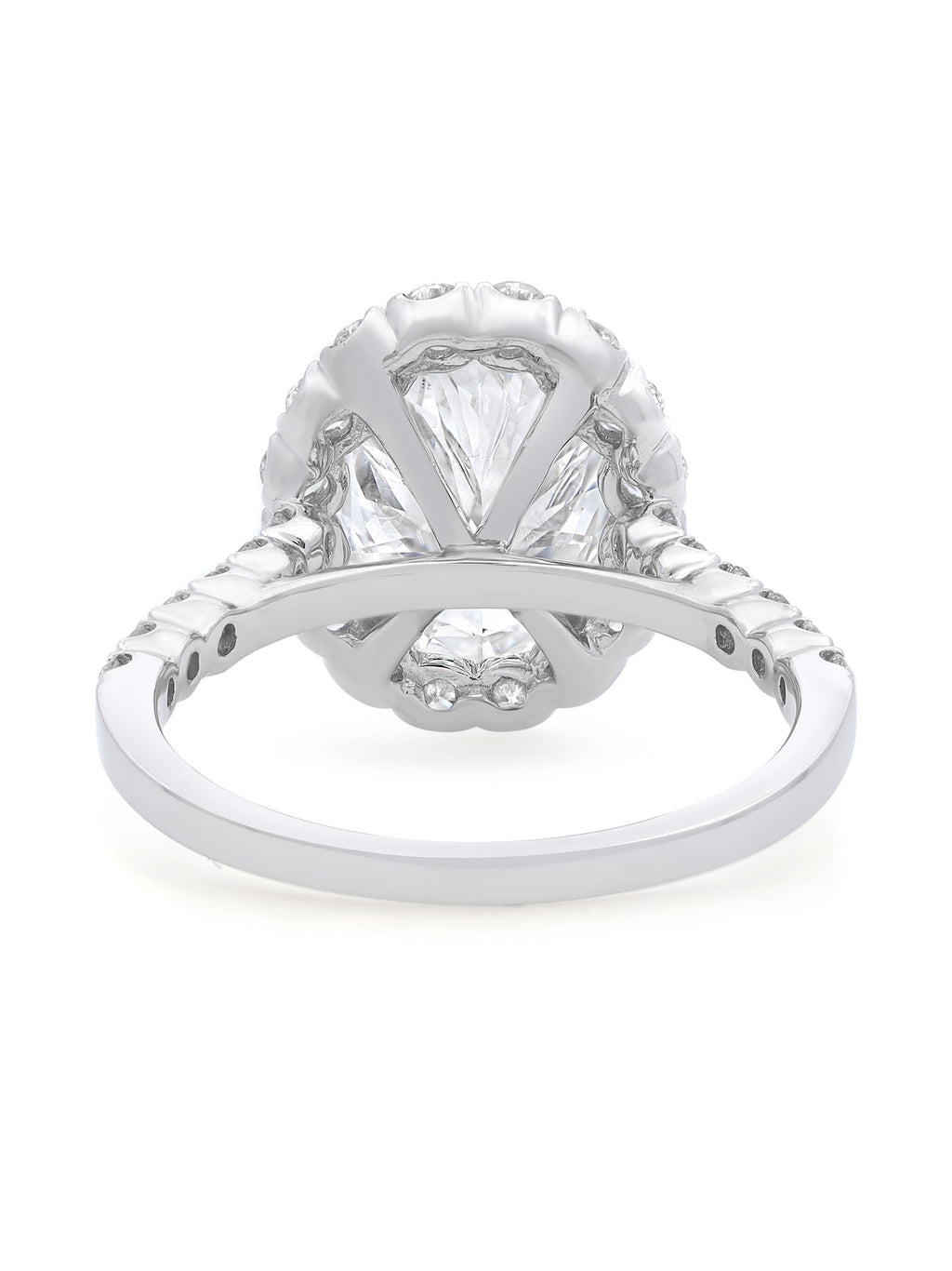 Oval Cut Diamond Engagement Ring 18K White Gold SZ 6 W933