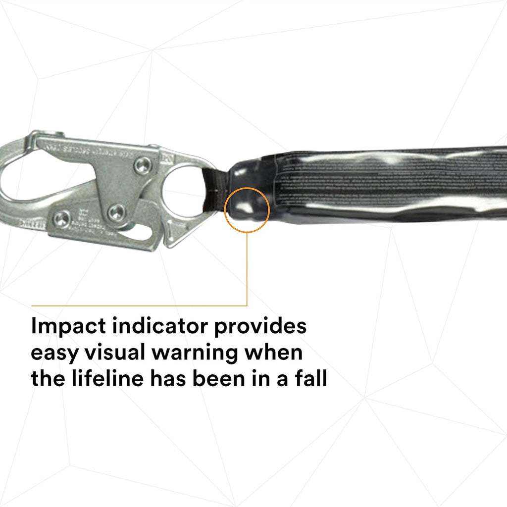 20' Single Leg Self-Retracting Polyester Web Lifeline with Steel Snap Hook E6622
