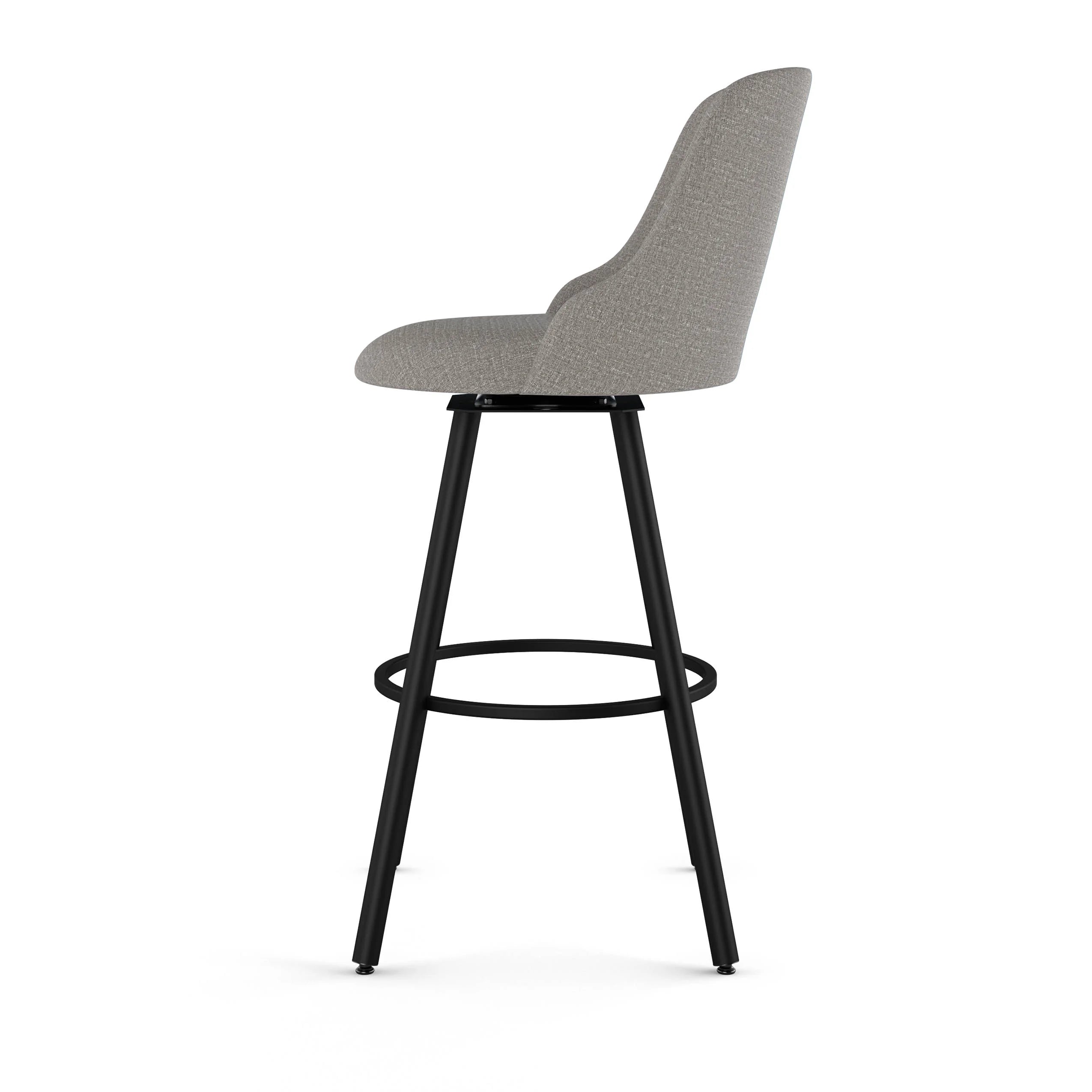 Swivel Counter Stool - Silver Grey Polyester / Black Metal G787344