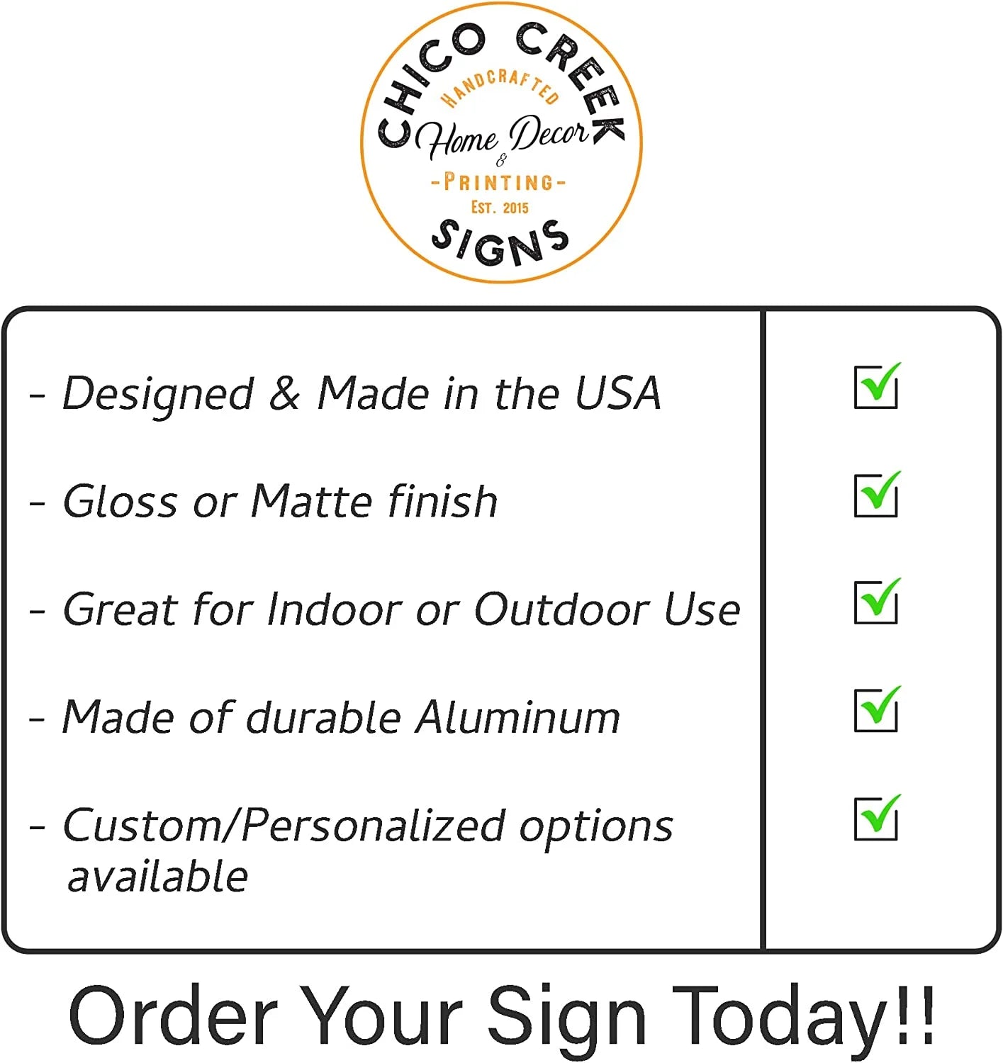 Metal Sign 4x18 G449
