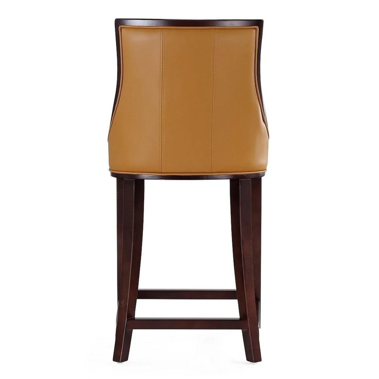 Camel and Dark Walnut Beech Wood Counter Height Bar Stool G345
