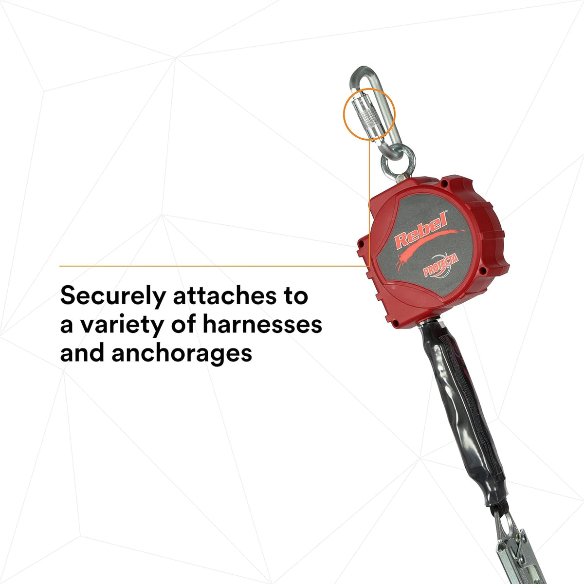 20' Single Leg Self-Retracting Polyester Web Lifeline with Steel Snap Hook E6622